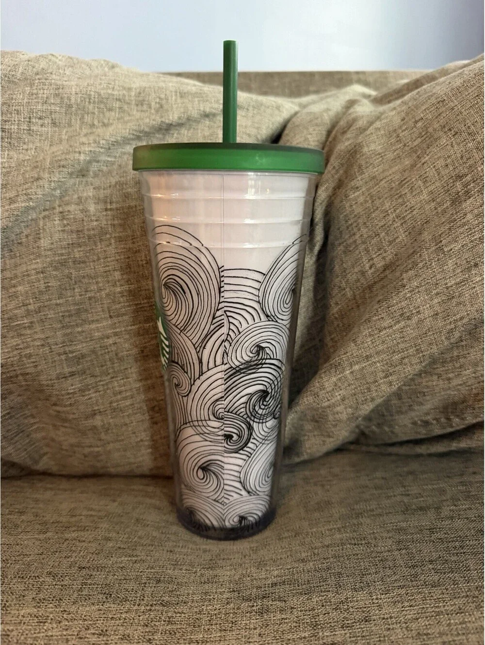 Starbucks Tumbler Dot Collection Venti Cold Cup Ink Waves 24oz